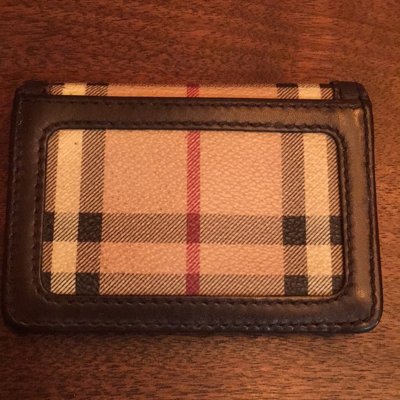 Burberry Vintage Classic Leather Striped Plaid Compact Snap Closure Wallet 😍😍 - Picture 4 of 14